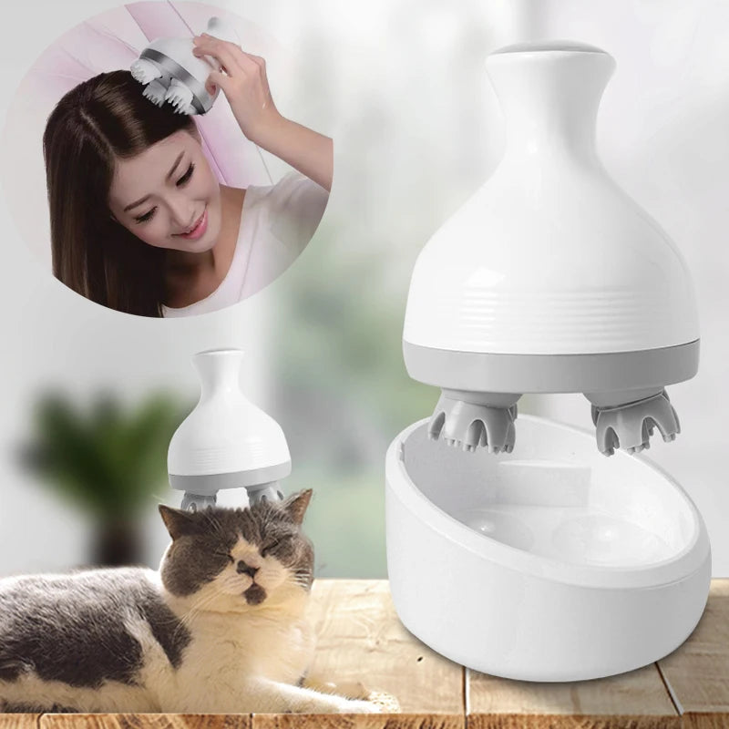 Electric Head Massager Head Body Relax Stress Relief Head Scratcher Scalp Hair Growth Scalp Stimulation Cat Massager Health Care