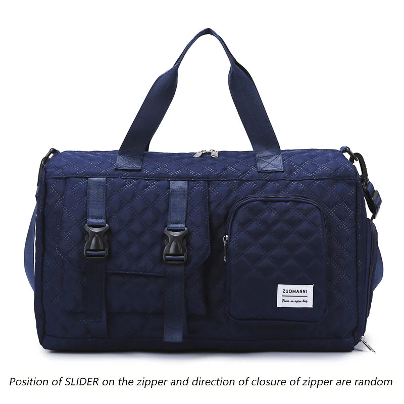 Durable Nylon Travel Duffle Bag, Portable Sports Gym Bag for Overnight Trips Shoulder Duffel Training Bag, Spacious Argyle