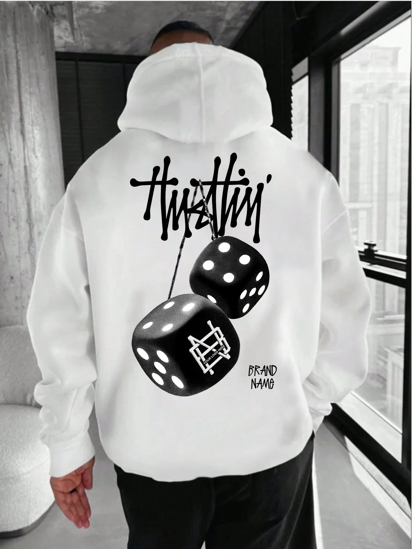 Geometric Print Hoodie – Unisex