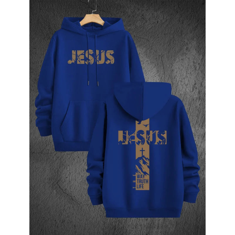 Simple And Trendy Printed Men'S Hooded Sweatshirt For Everyday Casual Wear