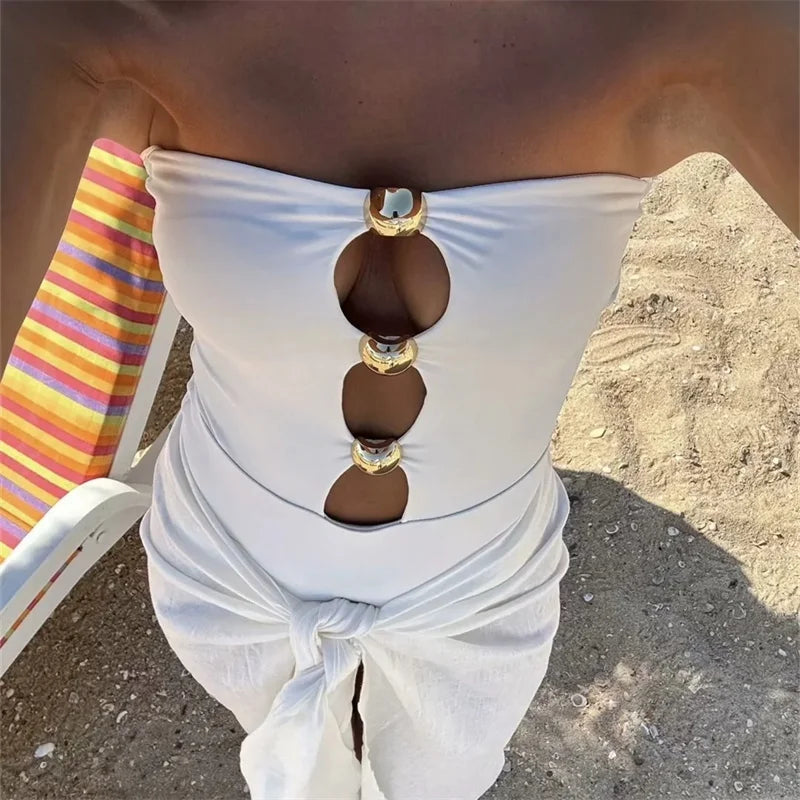 MUJER 2026 Off Shoulder Tight Body Woman White Cut Out Sleeveless Lingerie Bodysuit Women Summer Sleeveless Sexy Woman Bodys