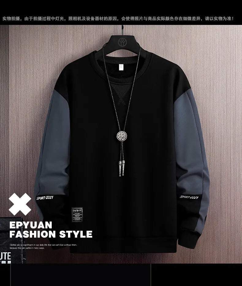 Sports Sweatshirt Men Spring and Autumn Round Collar Couple Loose Casual Hoodies Fashion Trend Sweatshirt Large Size M-5XL