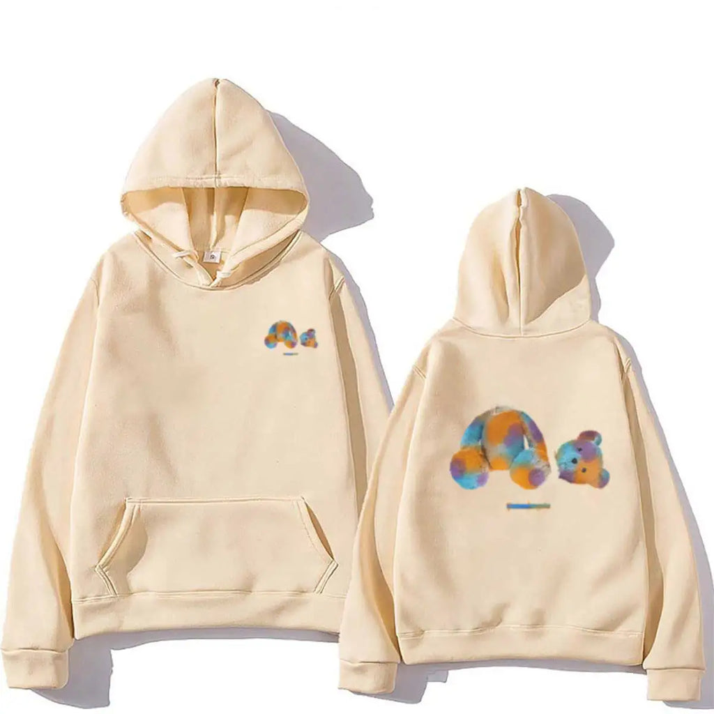 Colorful Bear Print Hoodie